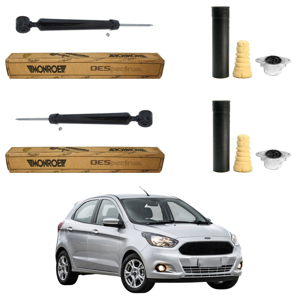 PAR AMORTECEDOR TRASEIRO FORD KA 2014 A 2020 MONROE + KIT