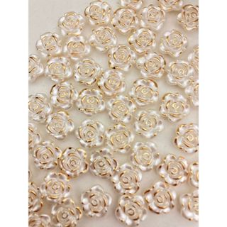 Miçanga Flor Modelos Dourada Peroladas Prateada Para Entremeio 10mm - 50/100un em Oferta na Shopee