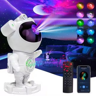 Projetor De Luz Noturna Luminária Astronauta Galáxia Led Estrelado Com Controle sem bluetooth