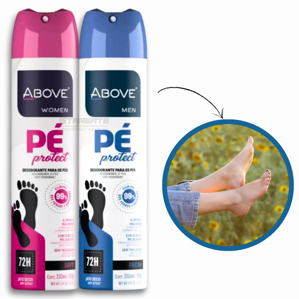 Desodorante Para Pés Above Pé Protect (MEN AZUL) OU (WOMEN ROSA)150ml
