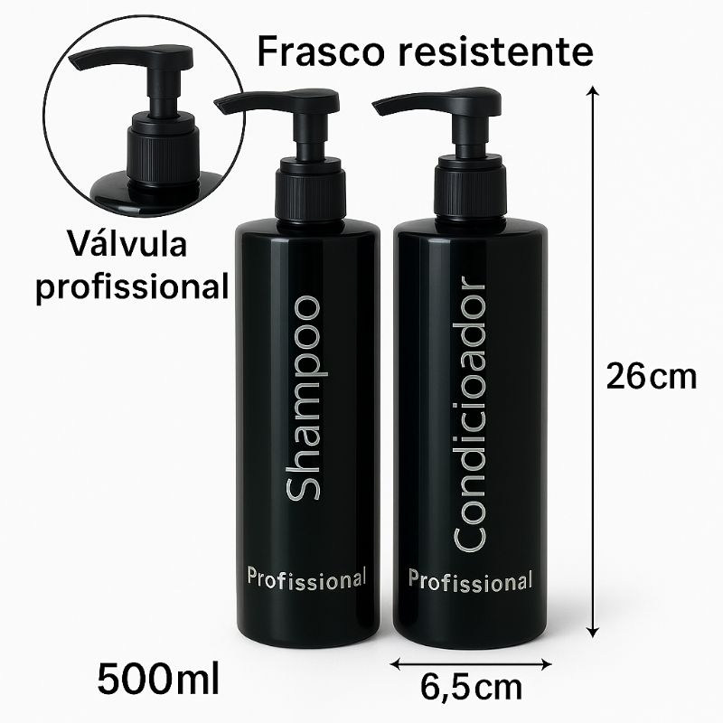 kit Frasco para Shampoo e Condicionador 500ml para banheiro em Oferta na Shopee