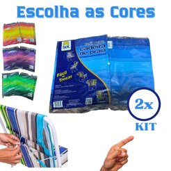 Kit 2 Tecido Reposição para Cadeira de Praia Refil Tecido Escolha a Cor