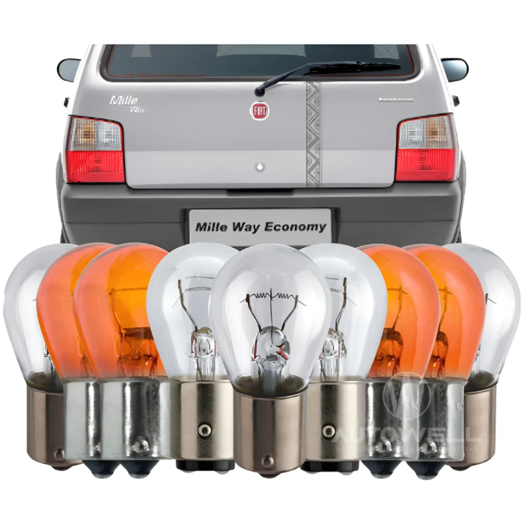 Kit 10 Lâmpadas Lanterna Traseira Fiat Uno Tipo Tempra Fiorino Doblo Strada Palio Marea Idea Doblo Linea