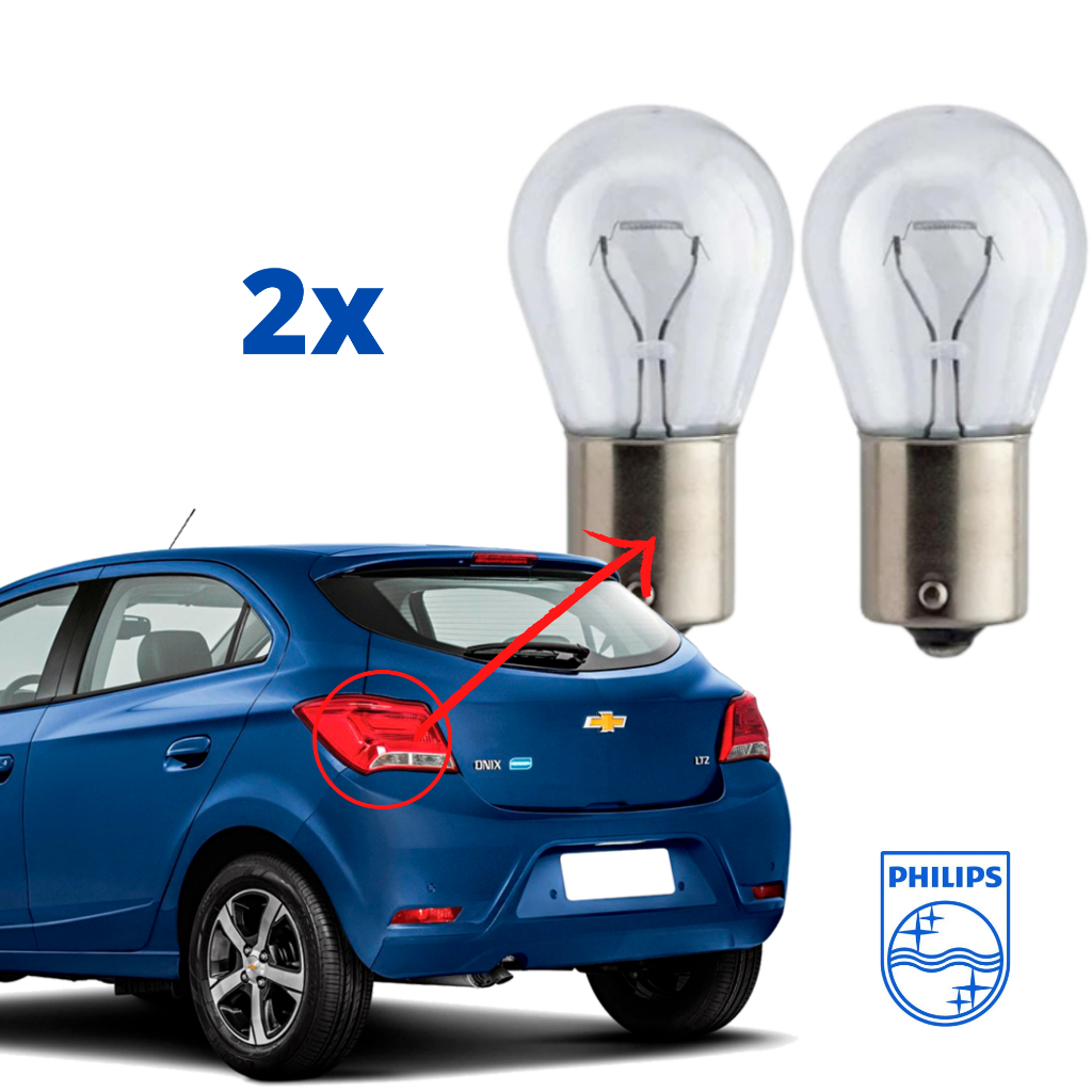 2 Lampadas Lanterna Freio 1p Gm Onix Philips em Oferta na Shopee