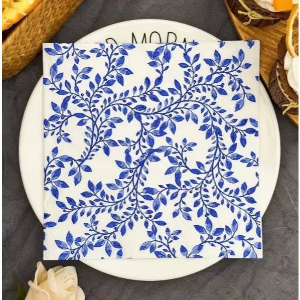 Kit 5 ou 2 folhas Guardanapo para Decoupage Folhas Azul Guardanapos Toalhas de Papel Artesanato Decoupagem em Oferta na Shopee