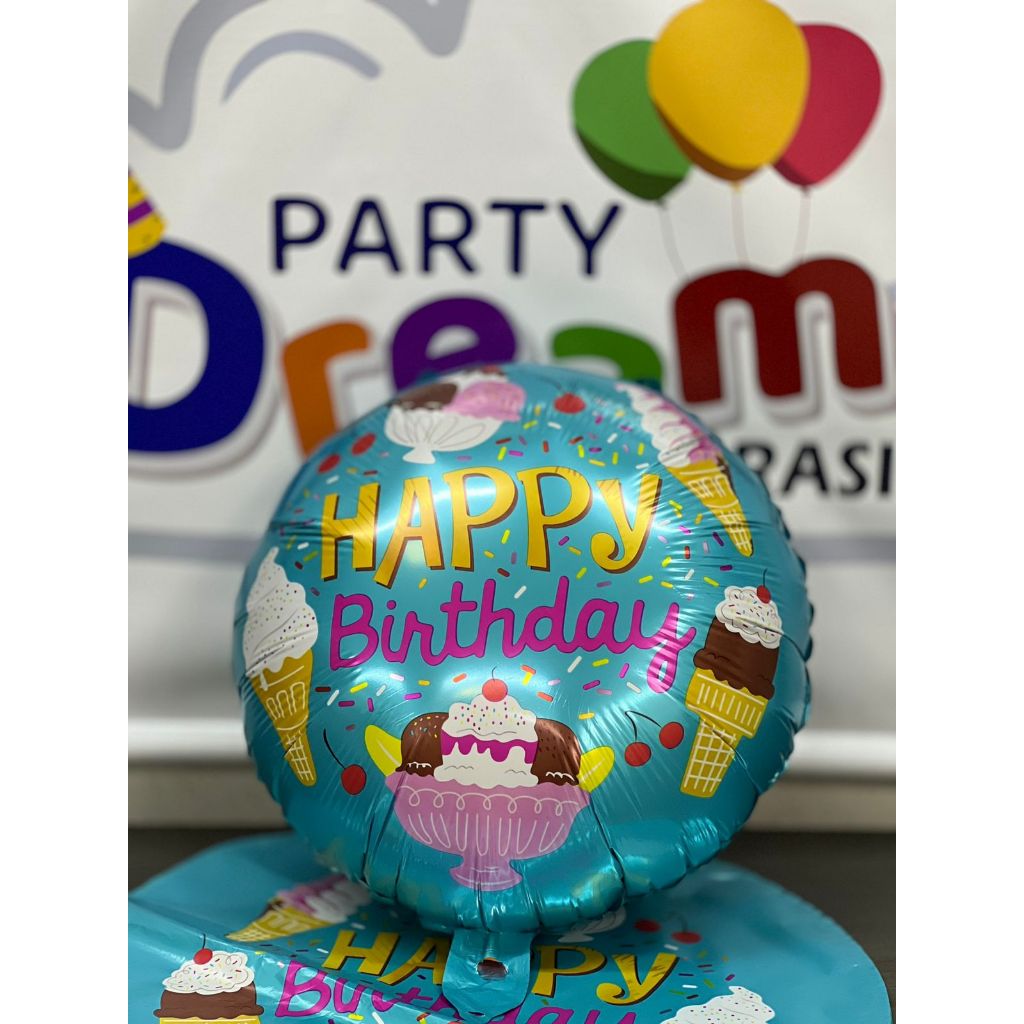 10 Balão Metalizado Happy Birthday 45cm Festa Decoracao aniversario surpresa Feliz Aniversario em Oferta na Shopee