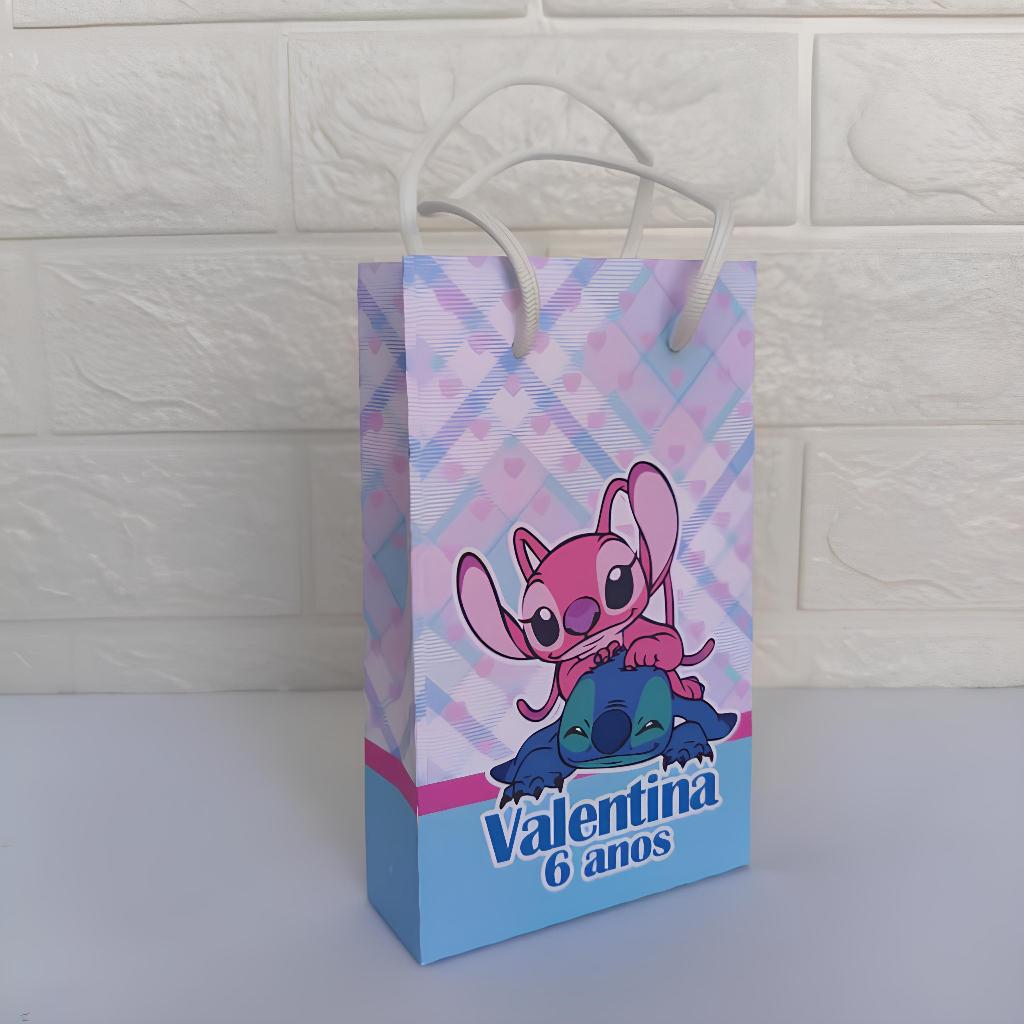 Sacolinha Personalizada Tema Stitch Stich Lembrancinha para Festa de Aniversário Sacolas
