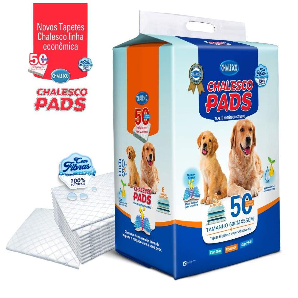 Tapete Higienico Chalesco Pads 60Cm X 55Cm C/50 Unidades em Oferta na Shopee