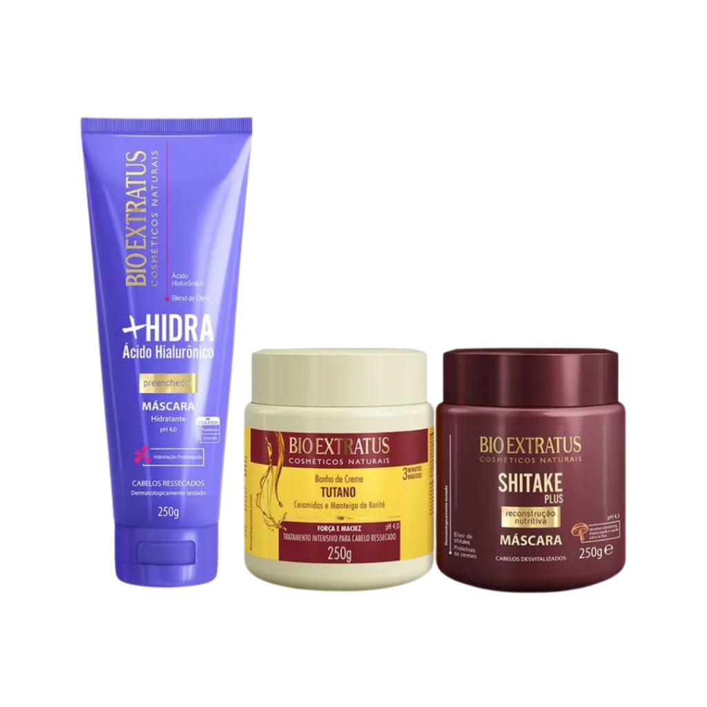 Kit Bio Extratus Cronograma Capilar para Cabelos Ressecados (250g)