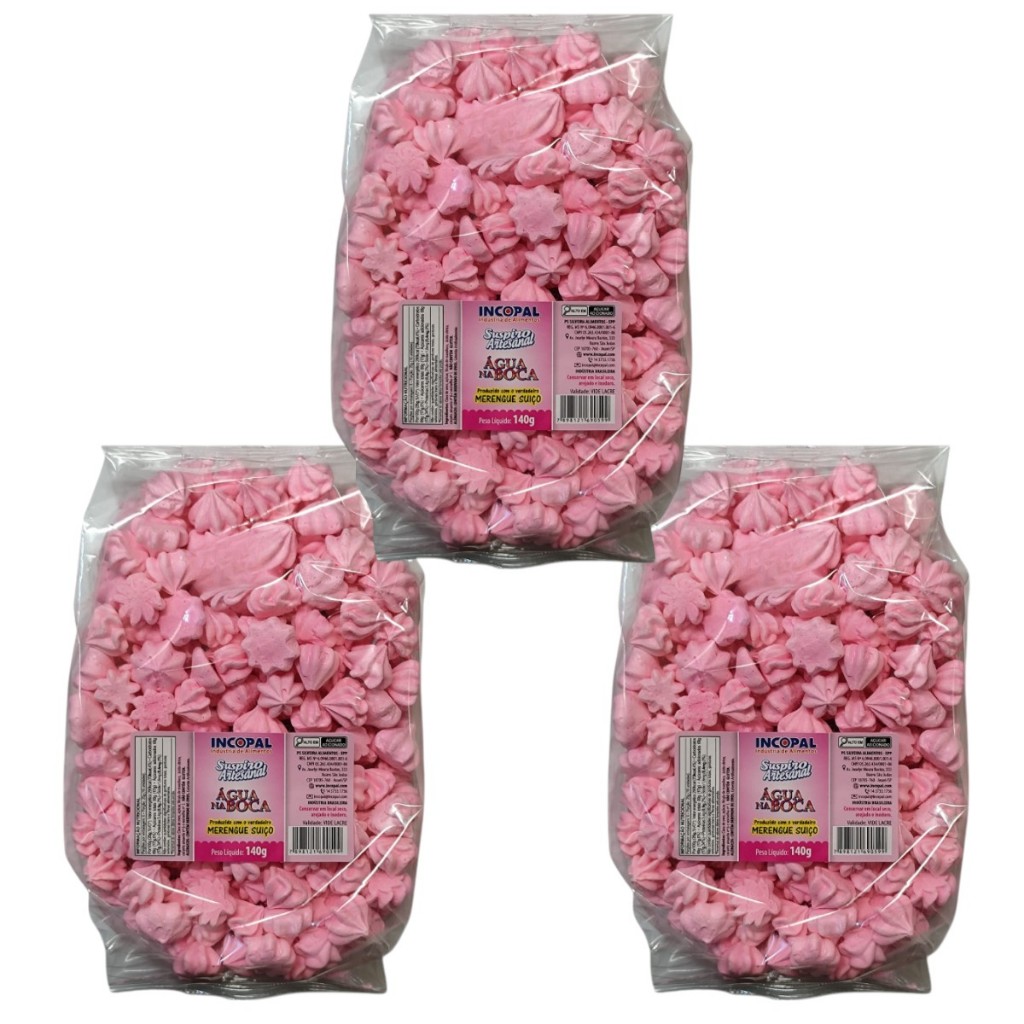 600 Mini Suspiro (Lembrancinha)  Rosa em Oferta na Shopee