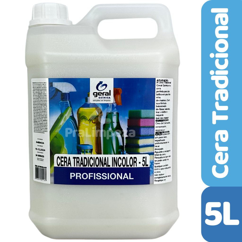 Cera Liquida Tradicional Incolor P/ Pisos - 5 Litros em Oferta na Shopee