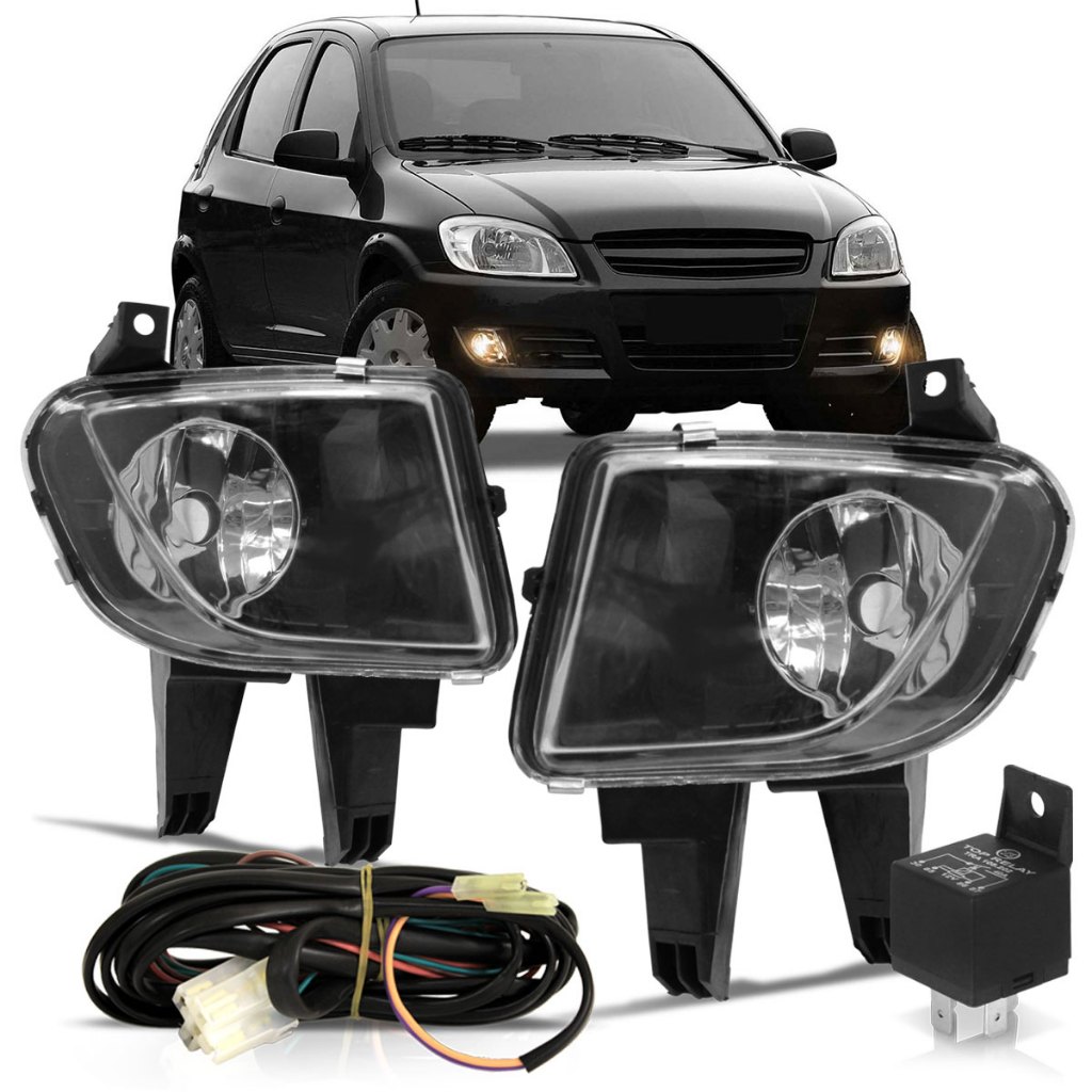 Kit Farol Milha Celta 2007 2008 2009 2010 2011 2012 2013 Prisma Botão Universal em Oferta na Shopee