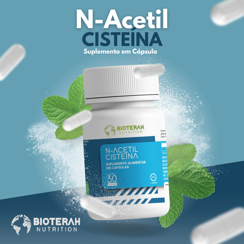 Nac N-acetilcisteína 30 Cápsulas Suplemento Alimentar Antioxidante Organismo Desempenho