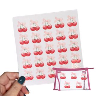 Adesivos Cereja Premium 2x2,5cm - 25 Unidades Laváveis e com Brilho! em Oferta na Shopee
