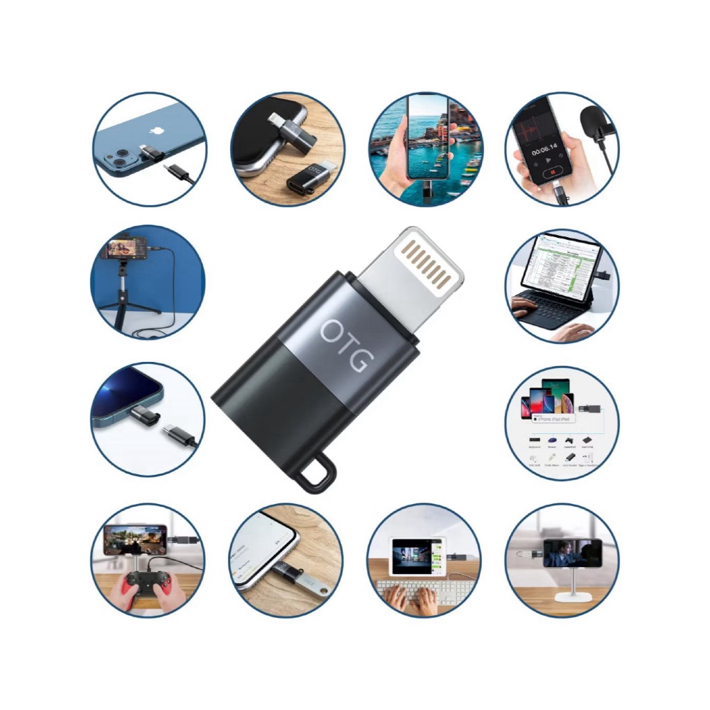 Adaptador OTG Usb C Fêmea Conversor Cabo Lightning Compátivel Apple iPad iPhone
