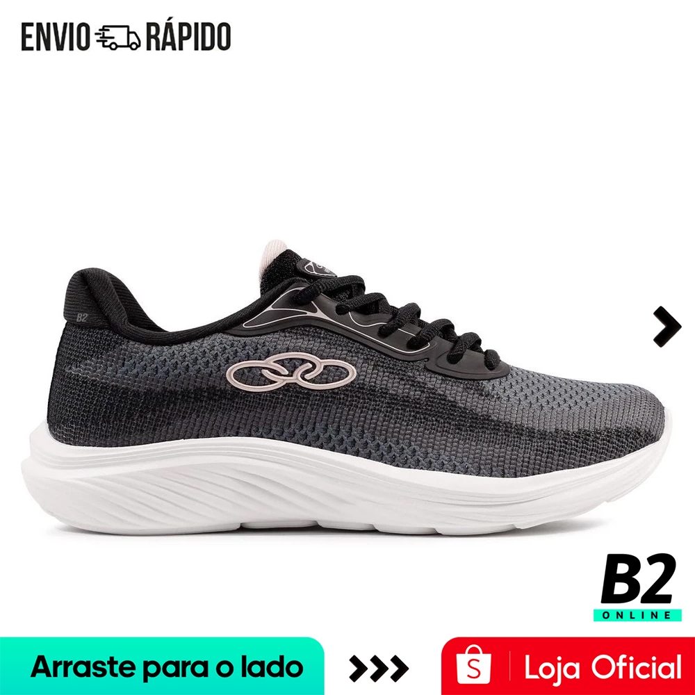 Tênis Olympikus Vertice Feminino Preto Original Com Nota Fiscal e Garantia - Women Shoes