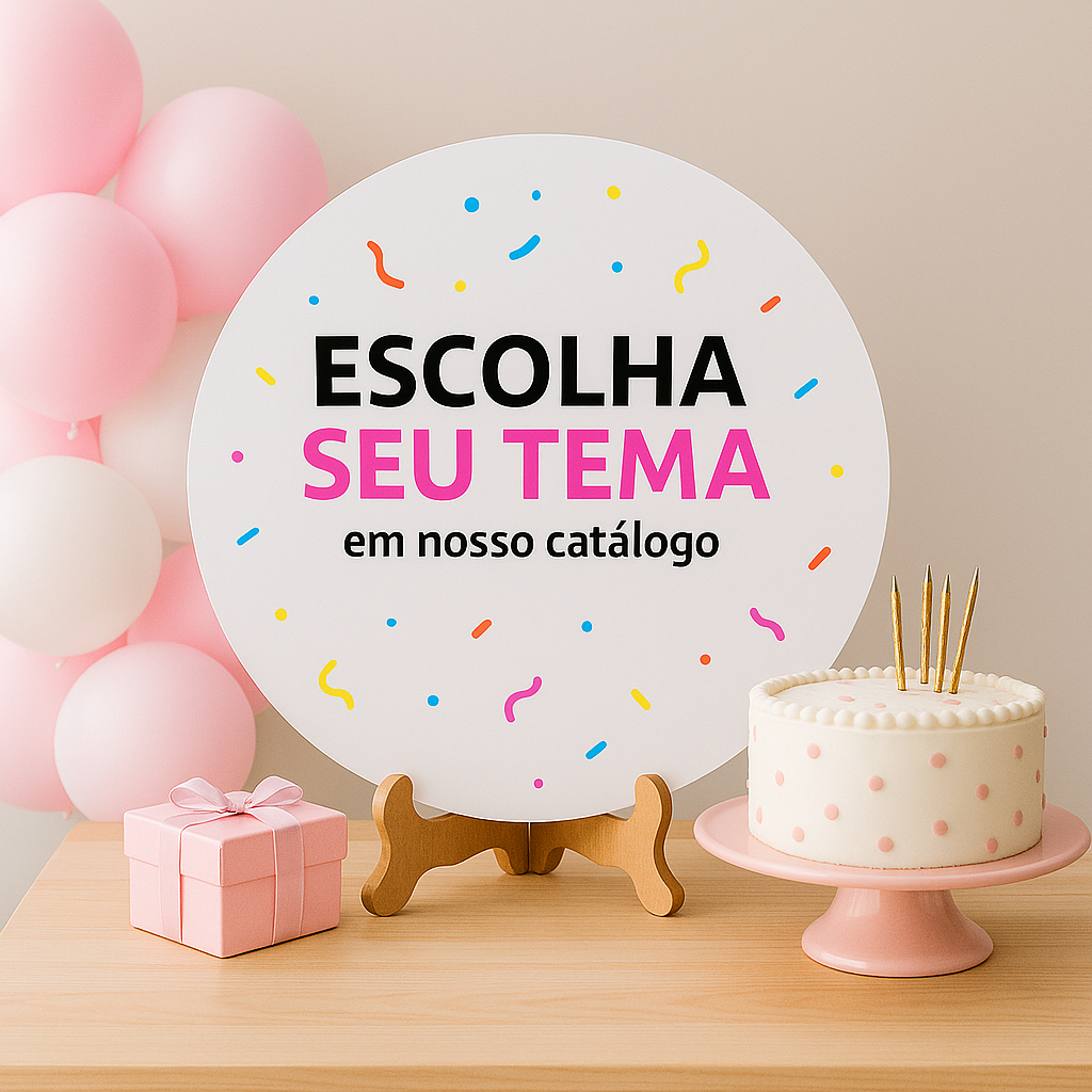 Capa Painel Redondo Mesa Escolha Seu Tema Sublimado C/ Elástico 50×50Cm - LEIA A DESCRIÇÃO em Oferta na Shopee