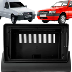 Moldura Painel 2 din 9 Polegadas Fiat Uno Mille Fiorino 94/13 Preto Fiamon