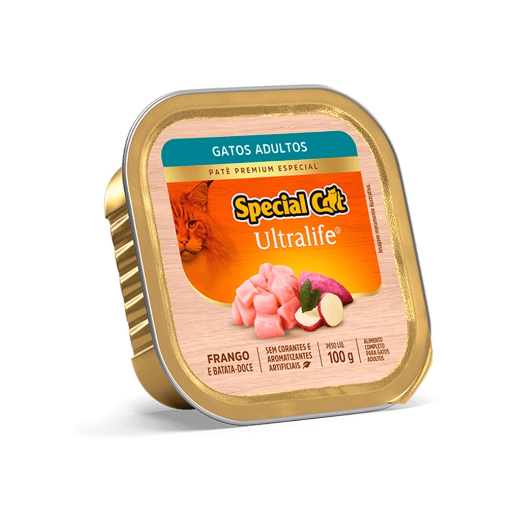 Detalhes do Racao Special Cat Pate Gatos Adultos Frango 100g