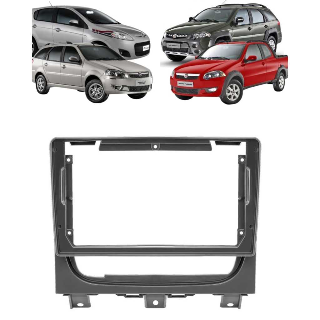 Moldura Fiat Palio Week/Adv/Attr/Trek/Strada Adv/Trek/Work 9 Polegadas Grafite