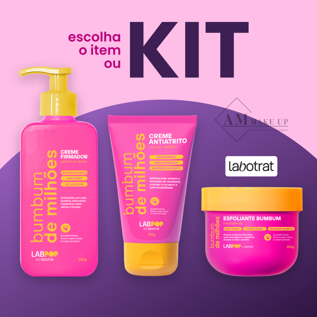 Firmador de Bumbum + Esfoliante + Creme Antiatrito + Óleo Termogênico Bumbum de Milhões Labotrat em Oferta na Shopee