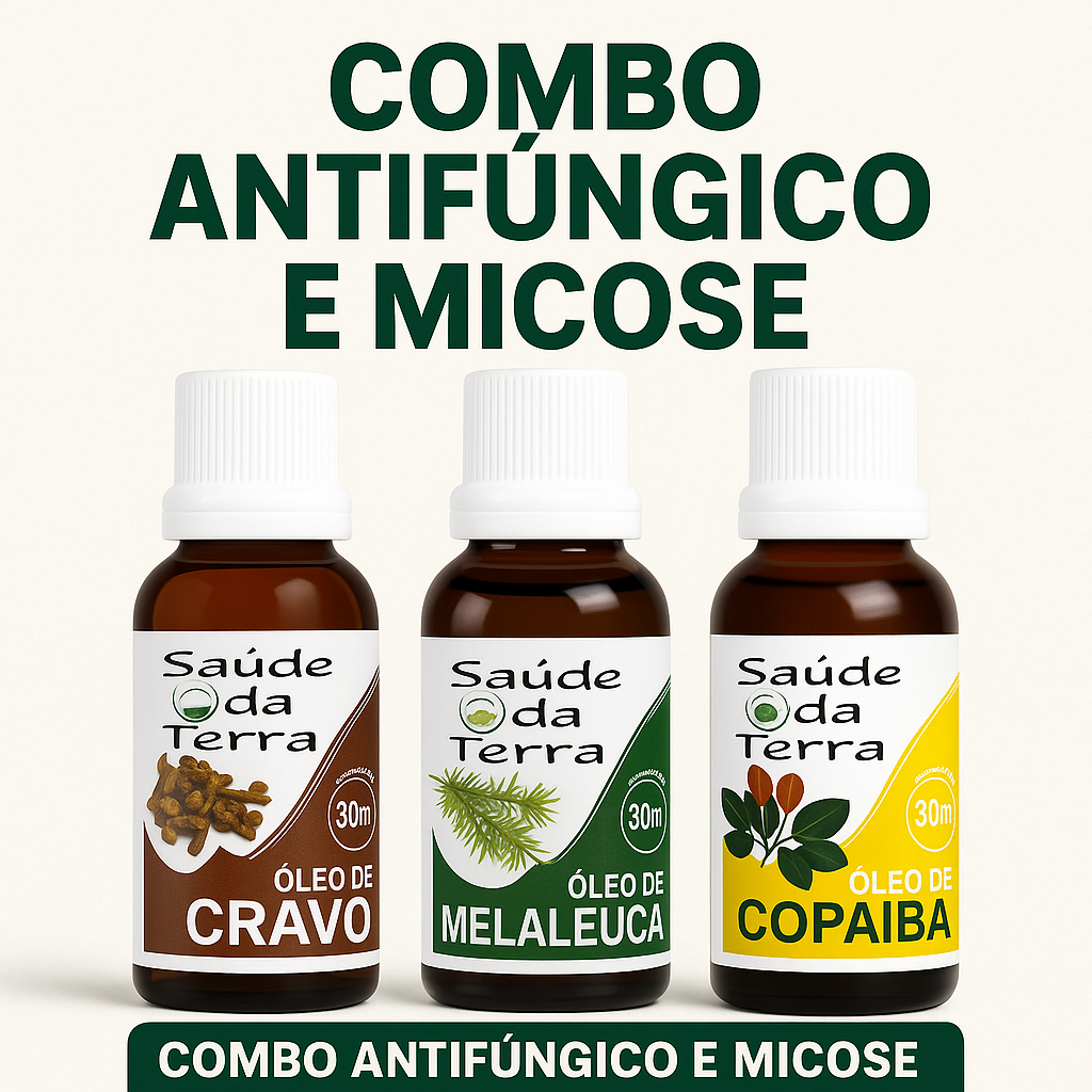 Kit 3 Óleos Contra Fungos e Micose |Copaíba, Melaleuca, Cravo|30ml  Ação Antisséptica e Cicatrizaçao em Oferta na Shopee