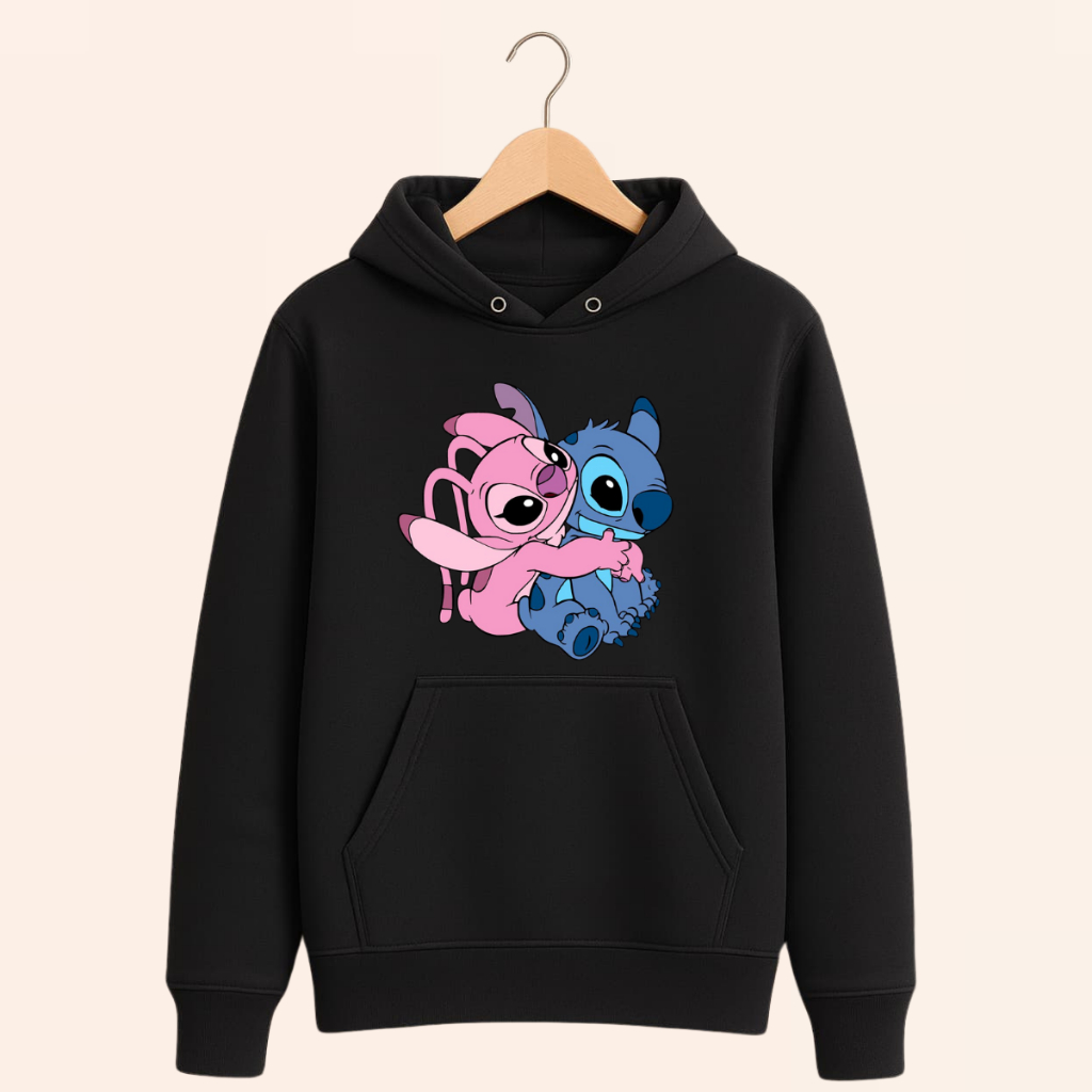 Moletom Feminino Lilo Stitch  Moleton Canguru Blusa de Frio Estampa Stich