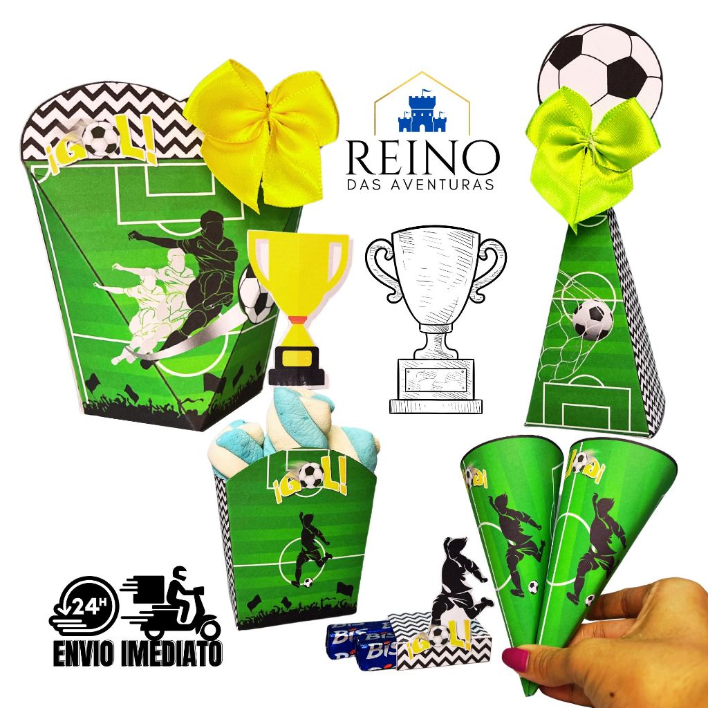 Envio imediato COM NOME - TEMA TEMA FUTEBOL ou TIMES Kit 85 ou 170 Lembrancinha de Aniversário Personalizado em Oferta na Shopee