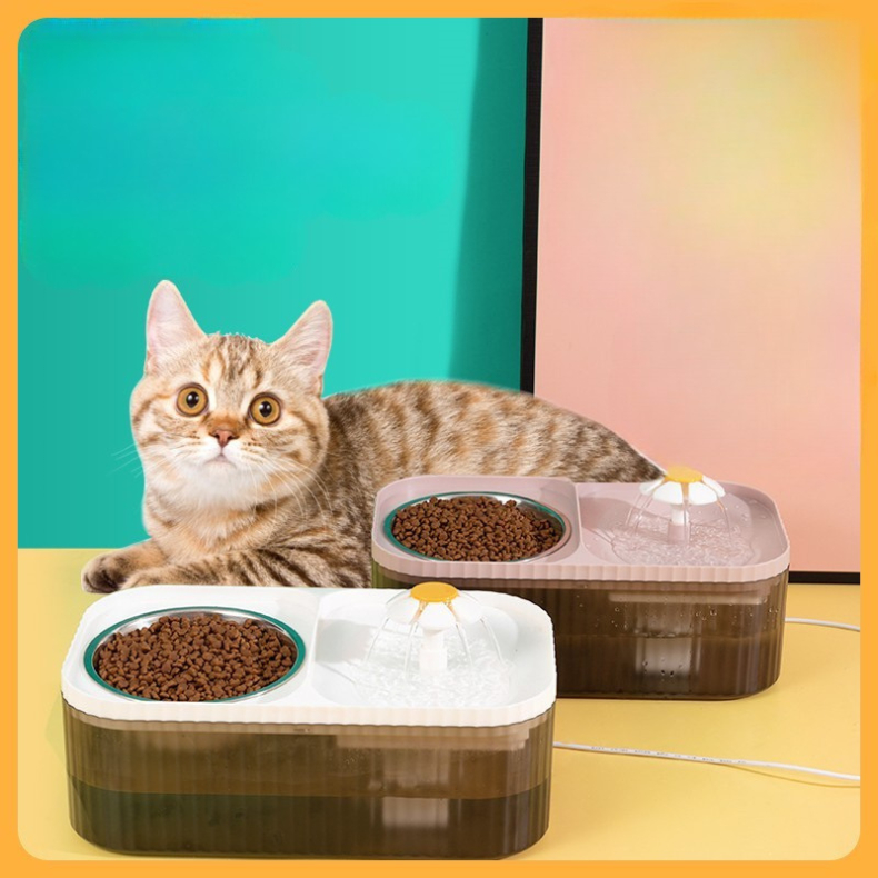 Bebedouro E Comedouro Para Pets Com Fonte Automática 3 Litros