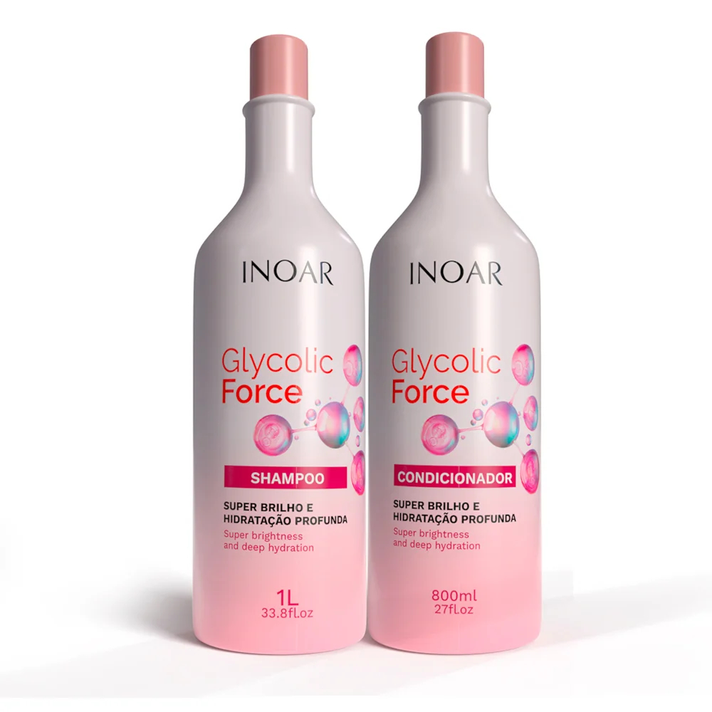 KIT INOAR GLYCOLIC FORCE SHAMPOO 1L + CONDICIONADOR 800ML