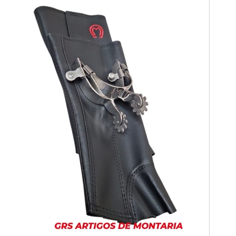 Kit Perneira Mangalarga Sintética + Espora Quarto De Milha Em Inox ENVIO RÁPIDO