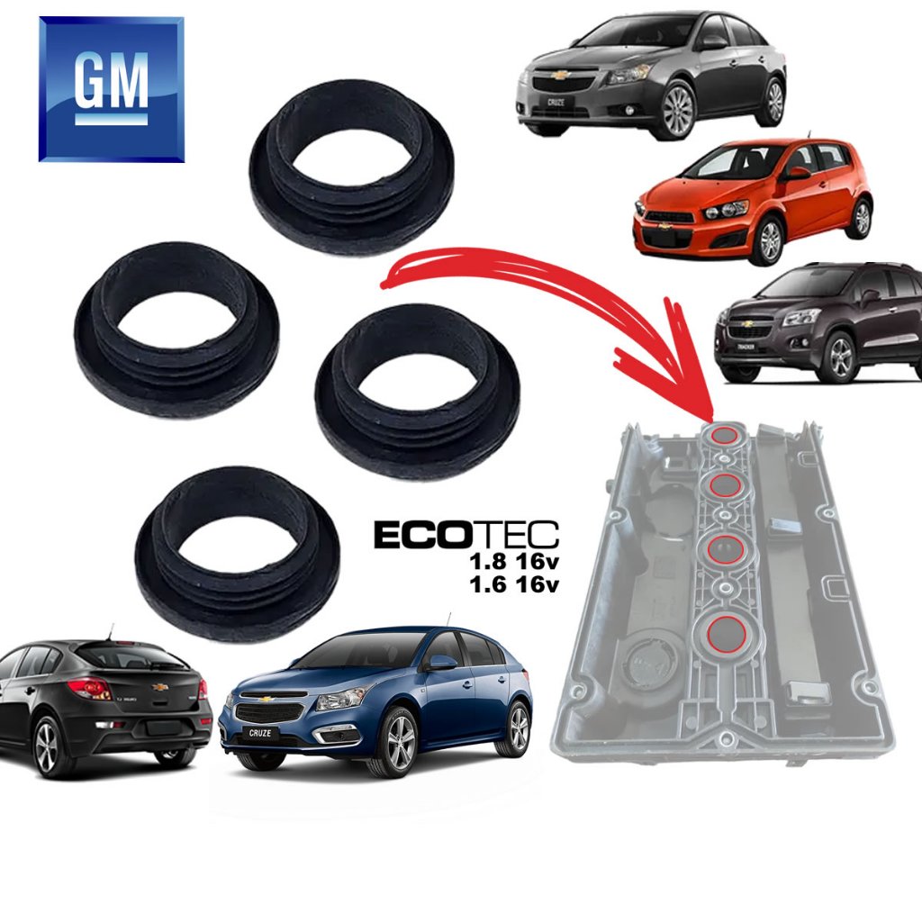 Vedador entrada da Vela da Junta da Tampa de Válvulas Chevrolet Cruze Tracker Ecotec 1.8 16v Novo NF em Oferta na Shopee