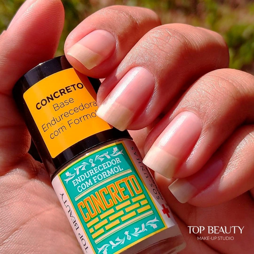 Kit 2 Base Concreto para Unhas Fortalecedor com Formol Endurecedor Top Beauty Original