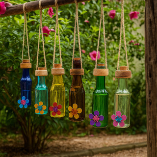 Bebedouro Beija Flor Vidro Decoração Jardim Para Passaros Livres Aves Alimentador Passarinho