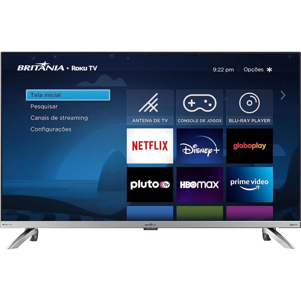 Smart TV Britânia 32” BTV32G7PR2CSGBLH HD LED HDMI Roku TV