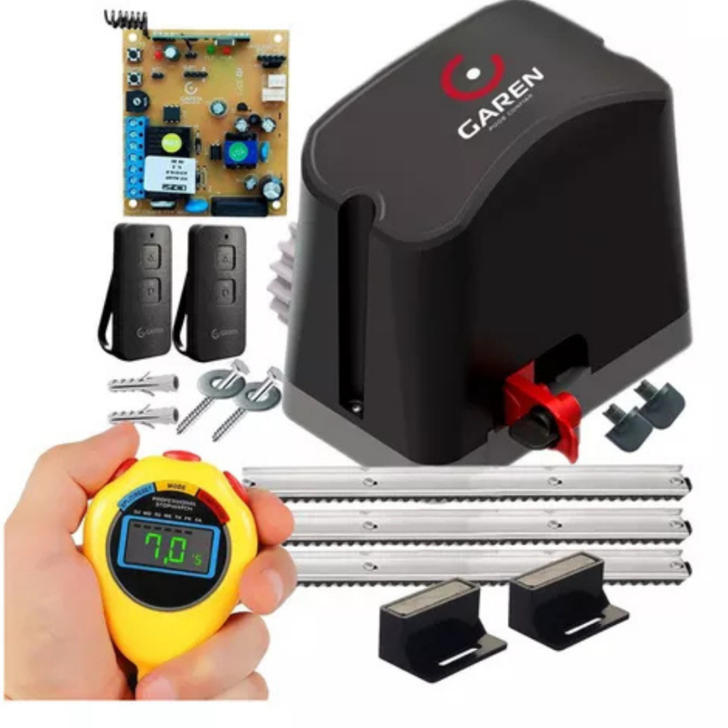 Kit Motor Portao Eletronico Garen Deslizante de Correr 400Kg em Oferta na Shopee