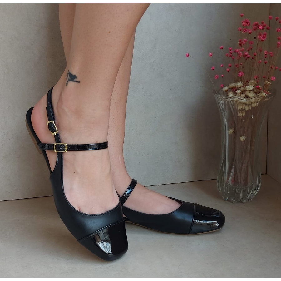 Sapatilha Mary Jane Feminino 2 Fivelas Bico Quadrado 15.017