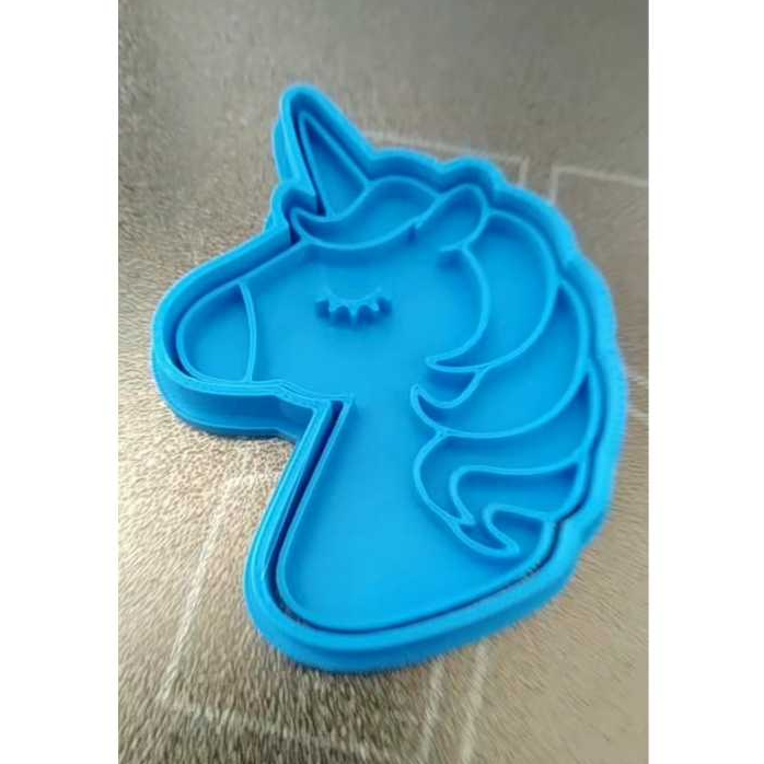 Cortador e Carimbo para biscoitos e massas desenho Unicórnio
