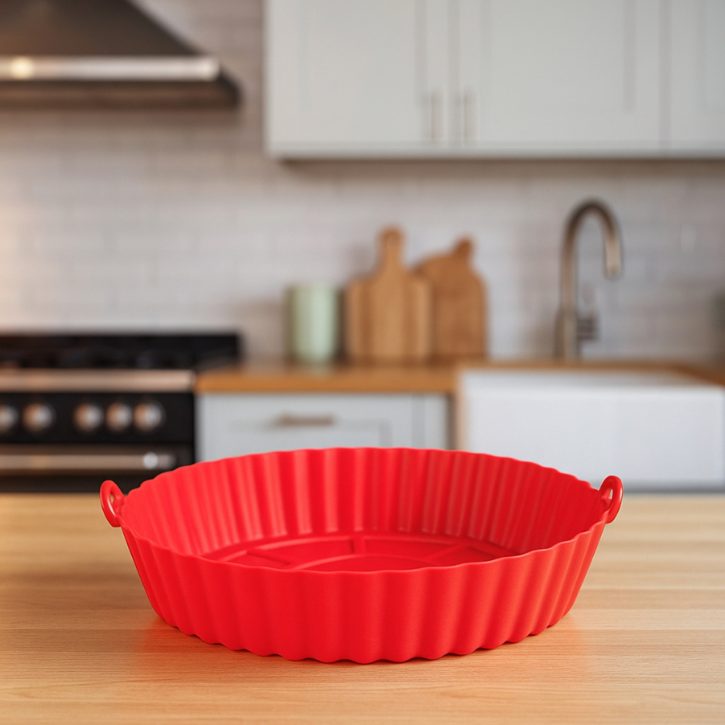 Forma de Silicone Fritadeira Air Fryer 20cm Assadeira Reutilizável Flexível Antiaderente em Oferta na Shopee