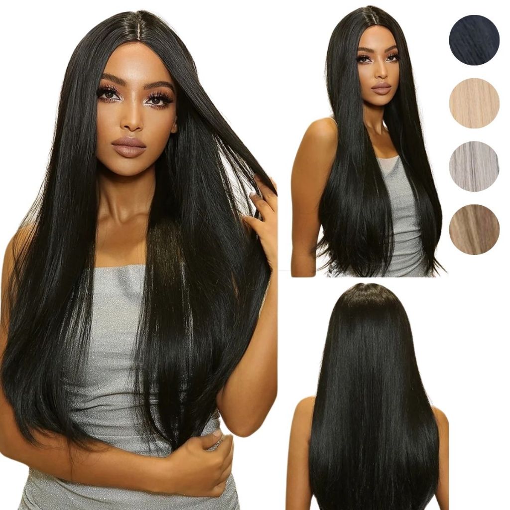 Peruca Lace Wig Fibra Premium Orgânica 70cm Aspecto Natural Lisa sem franja