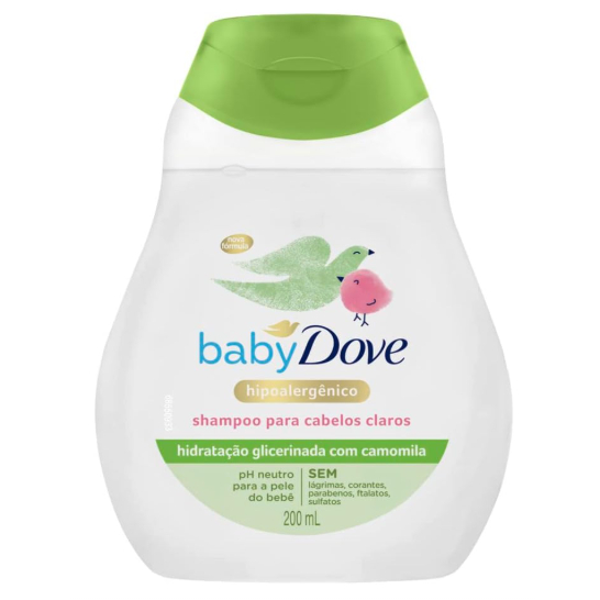 Shampoo Baby Dove Hidratação Glicerinada Camomila 200ml (Cabelos claros) em Oferta na Shopee