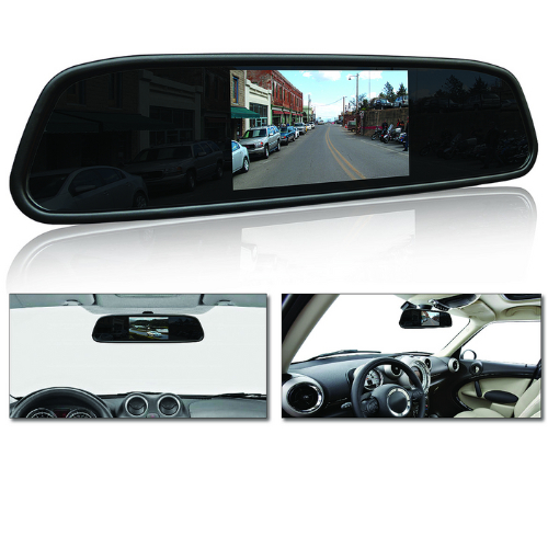 Espelho Retrovisor Monitor Lcd 4.3 Com Tela
