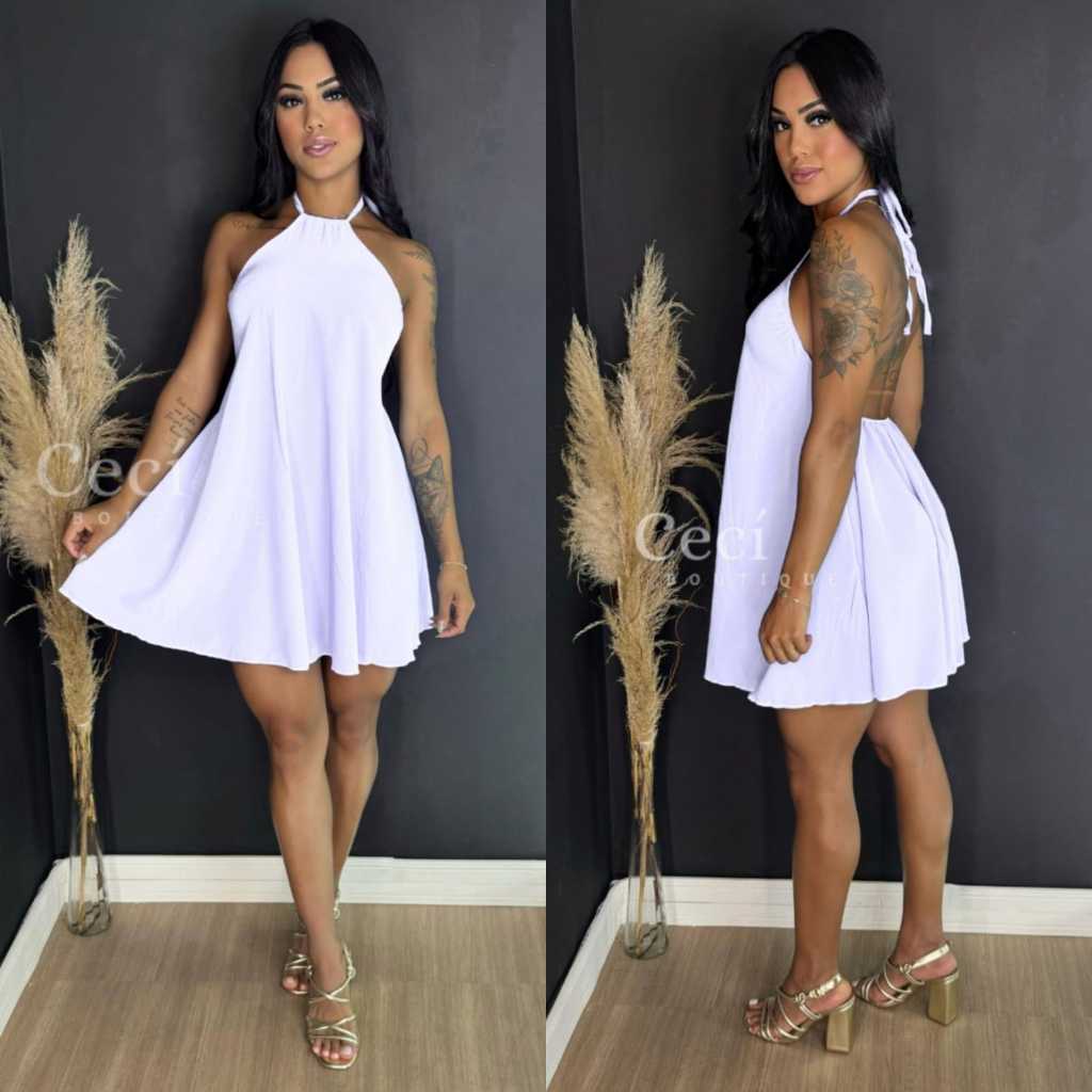 Vestido Feminino Mídi Alcinha Costas Nua Frente única Sexy em Oferta na Shopee