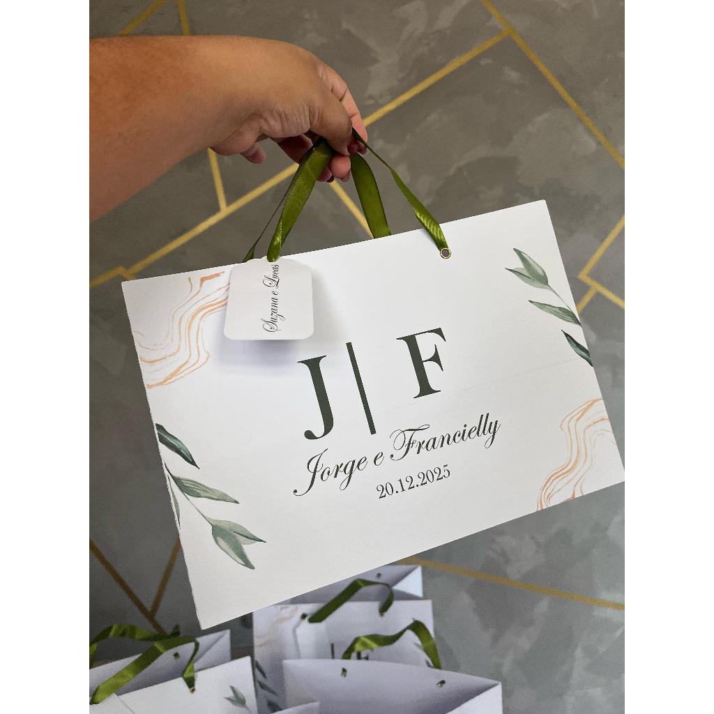 SACOLA TAMANHO G PARA CASAMENTO - ANIVERSÁRIO - LOJA (PERSONALIZAMOS EM QUALQUER TEMA) em Oferta na Shopee