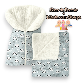 Kit Inverno Bebê Saco de Dormir + Manta com Sherpa | Super Macio e Quentinho em Oferta na Shopee