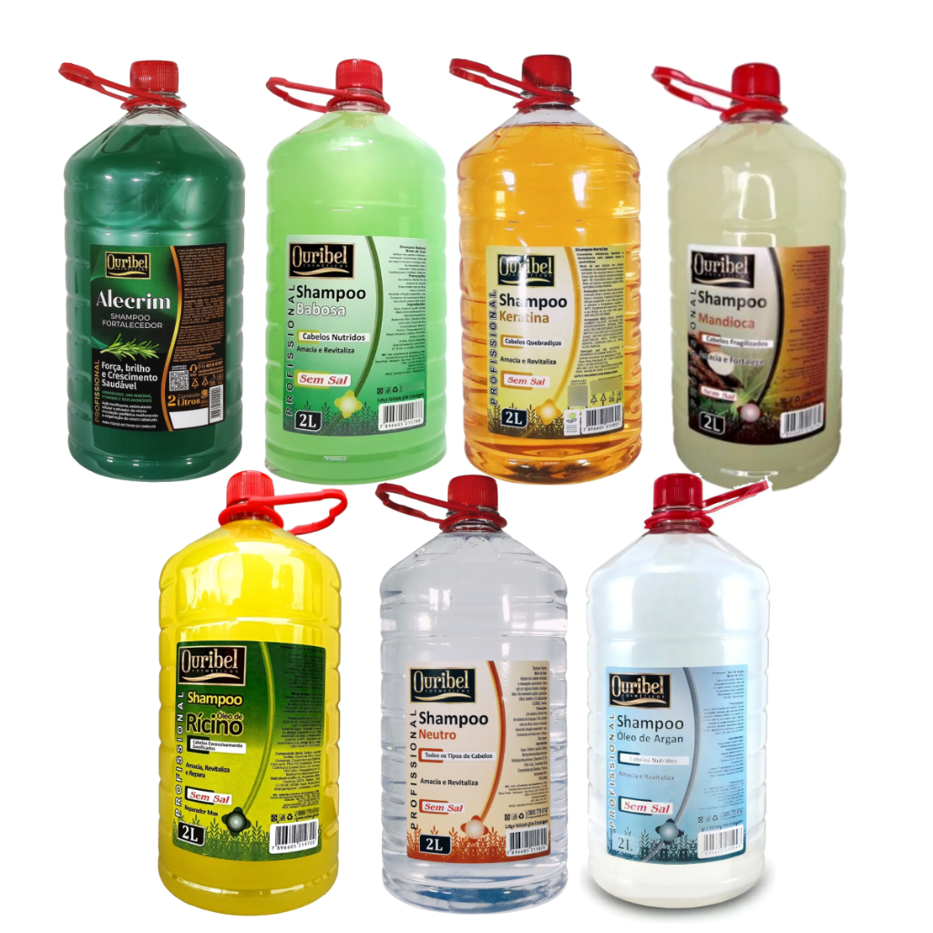 Shampoo Profissional Ouribel 2 Litros - Galão Para Salão escolha + Brinde Surpresa