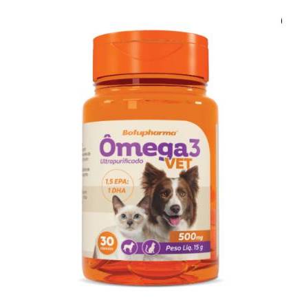 Ômega 3 Vet Botupharma – Suplemento para Cachorro e Gato – 30 Cápsulas 500mg