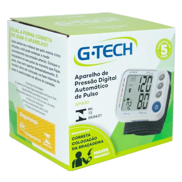 Aparelho de pressão digital de pulso G-Tech BGP400 em Oferta na Shopee