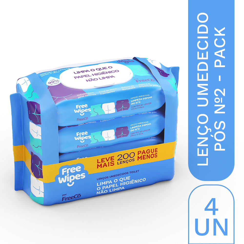 Promo Pack Free Wipes Lenços Umedecidos para Higiene após o nº2 em Oferta na Shopee