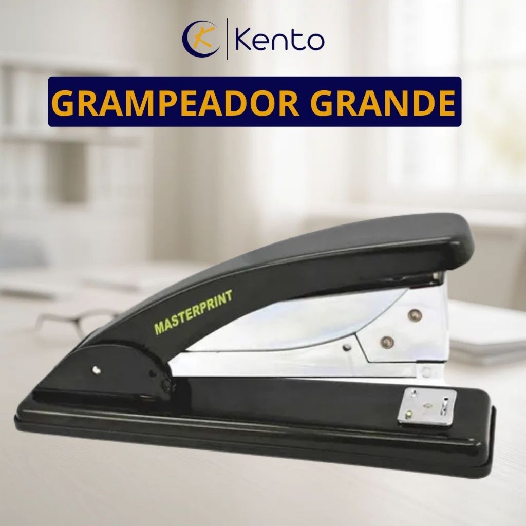 Grampeador Grande para Mesa em Metal Resistente Grampea até 25fls Ideal para Escritório Lojas Escolas Comércio Cartórios